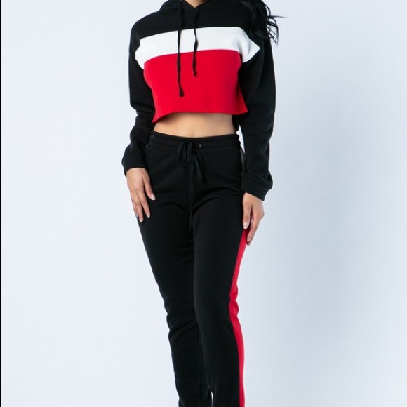 Black Fleece Colorblock Jogger Set - Picture 8 of 8